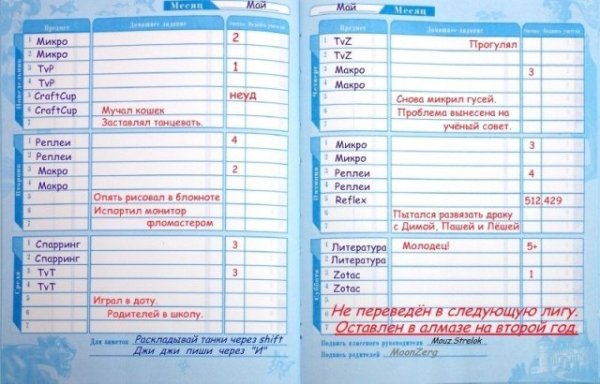 Школьный дневник с оценками