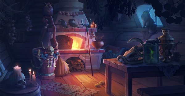 Сказочная избушка бабы яги внутри