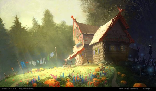 Сказочная избушка в лесу