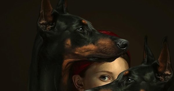 Айкут айдоргу картина с девушкой и доберманами