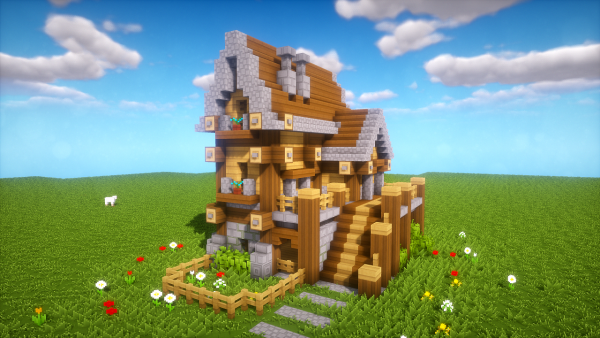 Модель домика из МАЙНКРАФТА