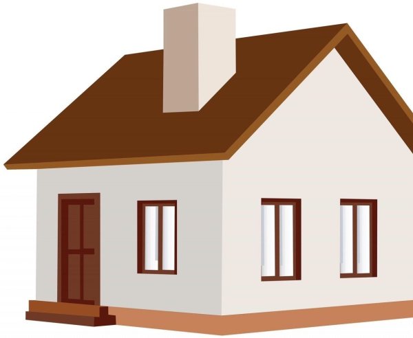 Домик на белом фоне