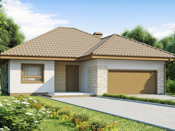 Одноэтажный дом с гаражом