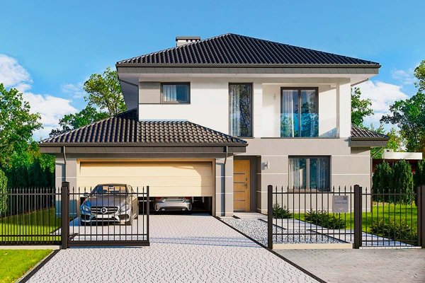 Двухэтажный дом с гаражом