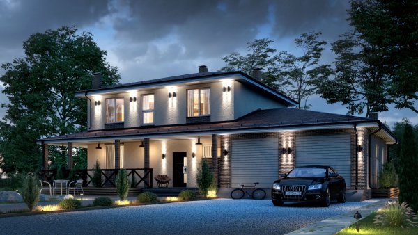 Красивый дом с большим гаражом