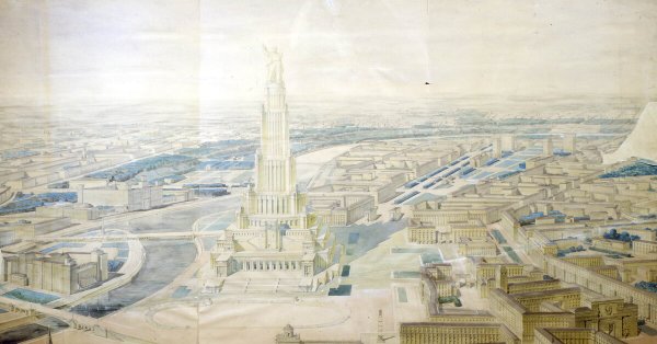 Проект дворца советов в Москве 1935 год