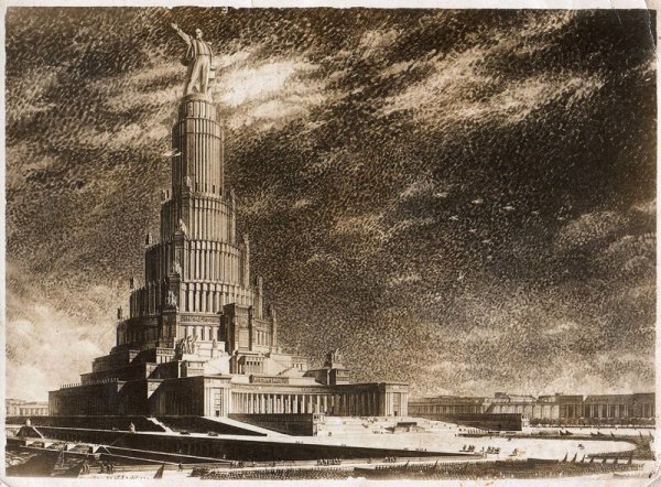 Дворец советов статуя Ленина