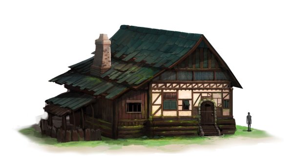 Средневековый дом арт