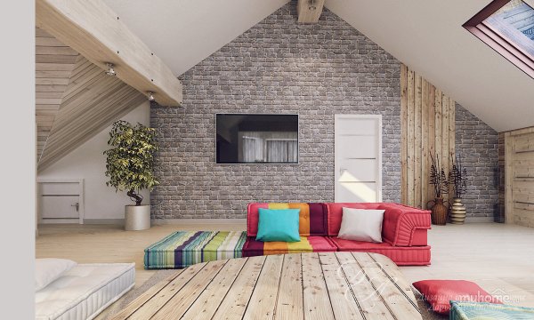 Мансарда лофт вагонка