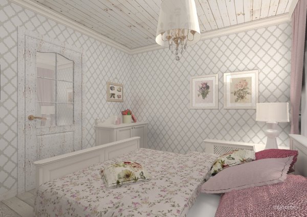 Спальня 20 кв м в стиле Прованс