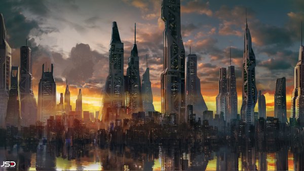 Хью Феррис футуристический город