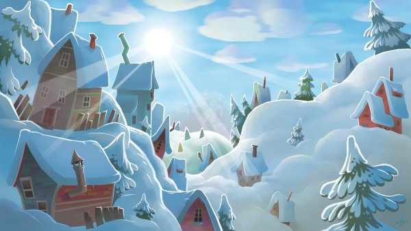 Сказочный город зимой