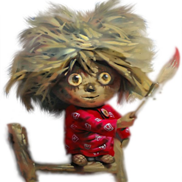 Домовёнок Кузя на белом фоне