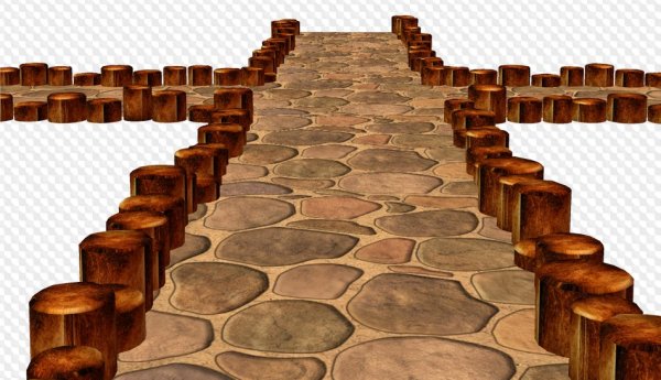 Каменная дорожка на прозрачном фоне