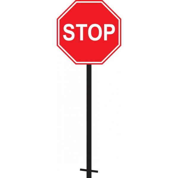 Знак стоп на белом фоне