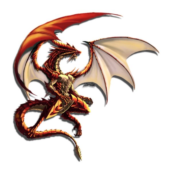 Дракон красивый на белом фоне