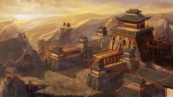 Древний Китай арт Императорский дворец