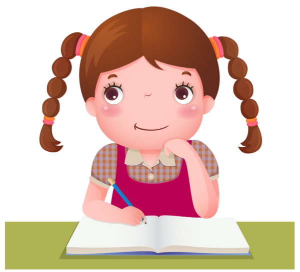 Мультяшная девочка думает