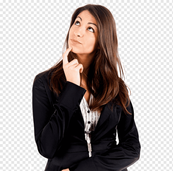 Задумчивая девушка без фона