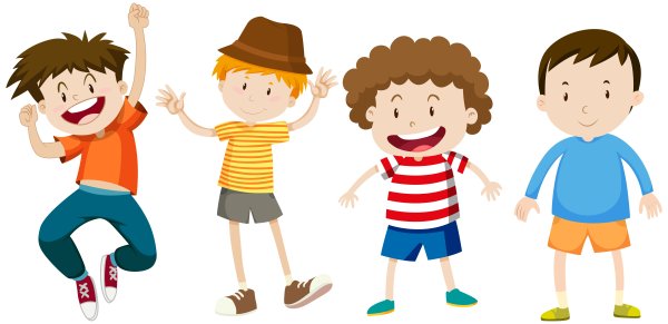 Мальчишки на белом фоне