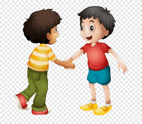 Дети здороваются друг с другом