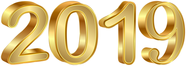 2019 Цифры на прозрачном фоне