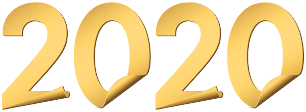 Надпись с новым годом 2020 на прозрачном фоне