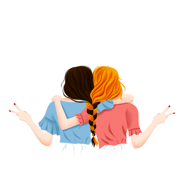 Подружки на прозрачном фоне