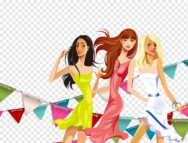 Векторные девушки подружки