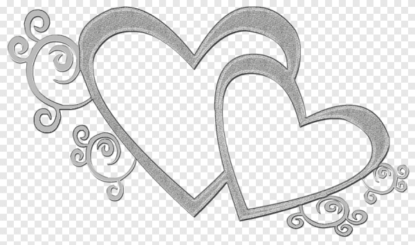 Свадебные сердечки на прозрачном фоне