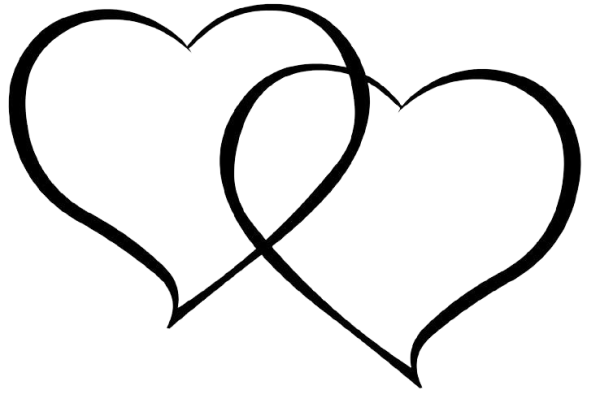 Два сердца вектор