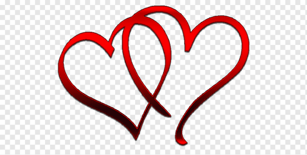 Два сердечка контур