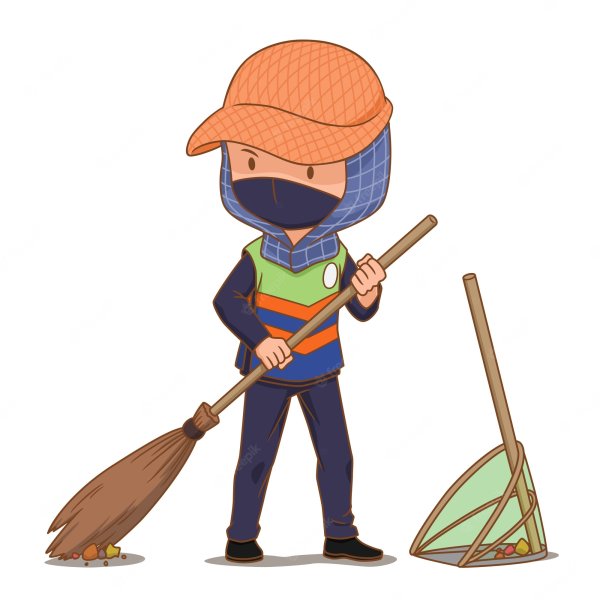 Дворник на белом фоне