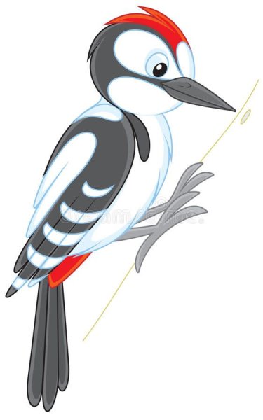 Дятел мультяшный