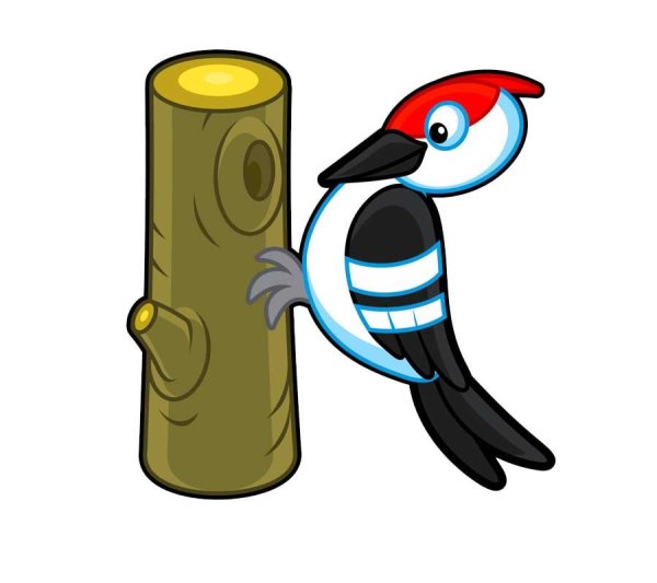 Дятел мультяшный