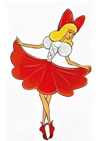 Дюймовочка на белом фоне