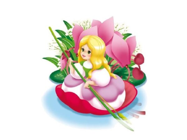 Дюймовочка картинка для детей на прозрачном фоне