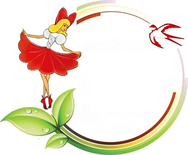 Дюймовочка на белом фоне