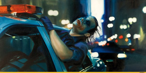 Темный рыцарь Джокер в машине