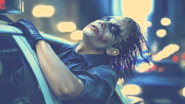 Тёмный рыцарь хит Леджер в полицейской машине