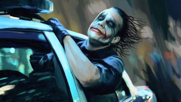 Тёмный рыцарь хит Леджер в полицейской машине