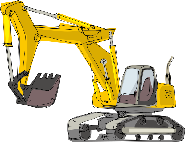 Экскаватор на прозрачном фоне