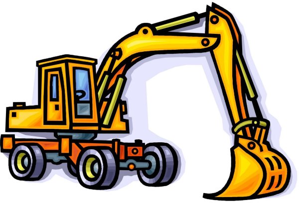 Экскаватор-погрузчик мультяшный