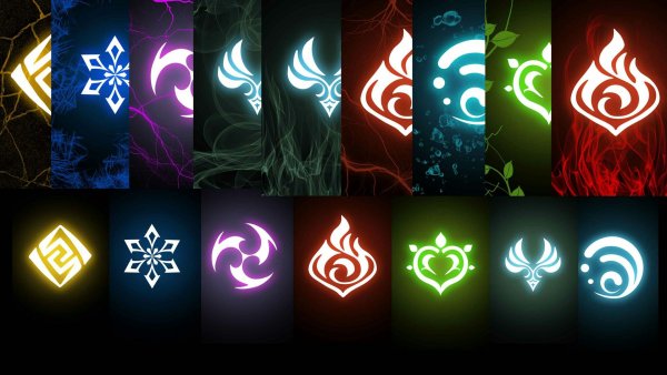 Знаки стихий из Геншин