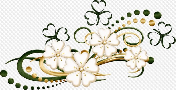 Цветочный декор на прозрачном фоне