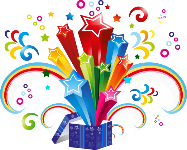 Атрибуты дня рождения на прозрачном фоне