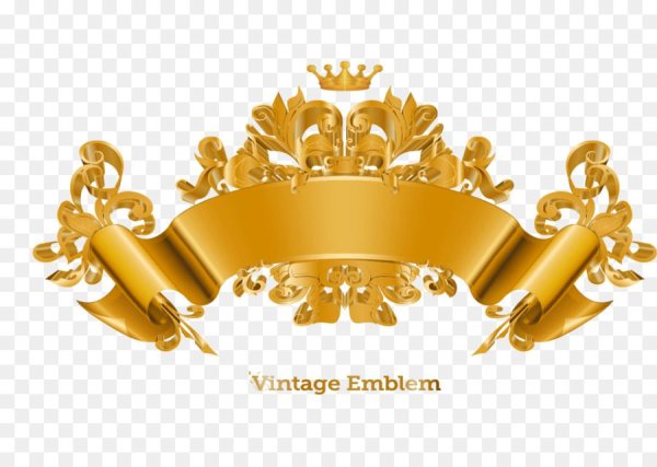 Золотой герб с короной