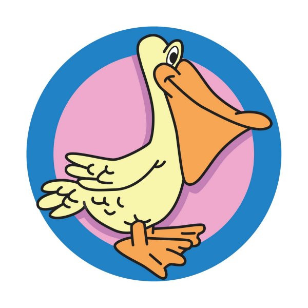 Пеликаны в круге рисунок