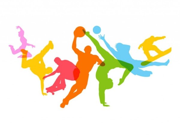 Цветные силуэты спортсменов