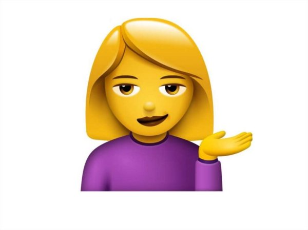 Эмодзи девушка с рукой